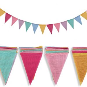 Crislove Wimpelkette, 4er Pack 5M Mehrfarbig Dreieck Flaggen, 15 Farben jedes Banner, Leinenimitat Wimpel für Geburtstag Party Hochzeit Dekoration Indoor Outdoor