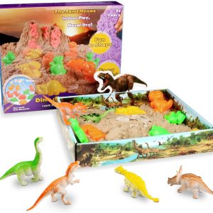 Weeygo Dinosaur Sand Playset – 3D Magic sand kit Animal with 500g Sand, Super Sand Box – Art Gravity Sand Playset, Non-Toxic Sand Molding Set for Kids