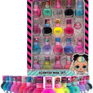 L.O.L. LOL Surprise 18 Nail Polish Set – Kids Makeup For Girls – 100% Child Safe & Peelable