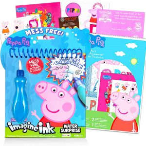 Peppa Pig Paint With Water Super Set for Toddlers Kids Bundle ~ Deluxe Mess-Free Book with Water Surprise Brush with Stickers, Tattoos, Posters, and More (Peppa Pig Party Supplies)