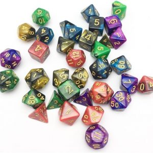 Emango 35 Polyhedral Dice, 5 x 7-Die Series Two Colors Dungeons and Dragons DND RPG MTG Table Games Dice with Free Pouches