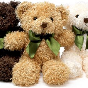 GloryLife Teddy Bear Plush – Cute Teddy Bears Stuffed Animals in 3 Colors – 3-Pack of Stuffed Bears – 10 Inch Height