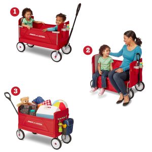 Radio Flyer Folding Wagon for kids and cargo , Red