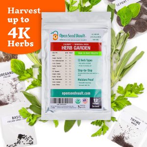 100% Non-GMO Heirloom Culinary and Medicinal Herb Kit – 12 Popular Easy-to-Grow Herb Seeds by Open Seed Vault – Includes 12 Seed Starting peat pellets!