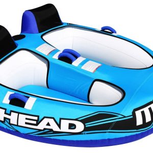 NEW Mach 2 Two-Person Towable Boat Tube Float, Heavy-Duty Nylon, Blue