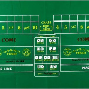 Yuanhe Craps Table Felt Layout – 36″ x 72″ Rectangle Las Vegas Style Green Casino Table Top Mat, Great for Poker Game Night,Theme Party, Fundraisers & Gatherings